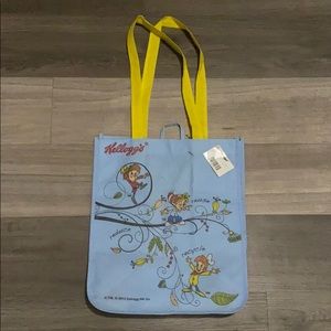 ✅ NWT Kellogg’s Elves Reusable Eco Freindly Shopping Bag Snap Crackle Pop Blue